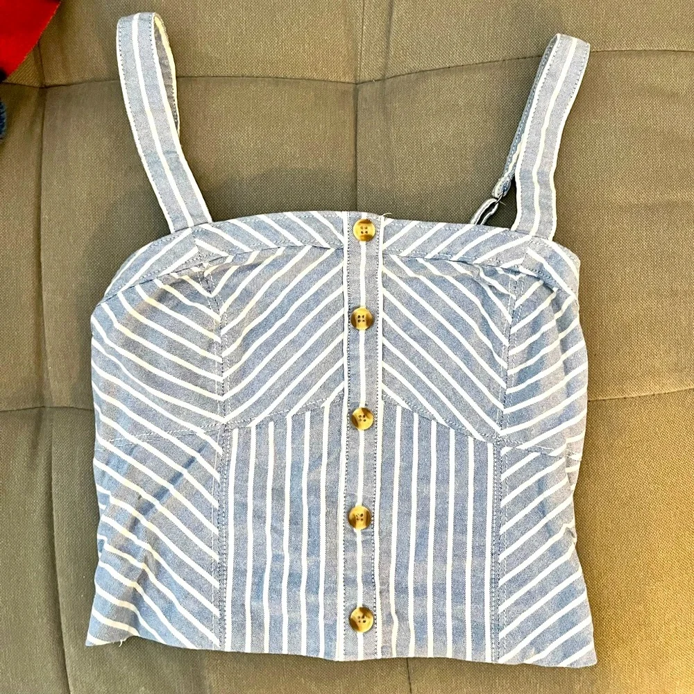 Abercrombie Blue and white corset top - Picture 2 of 4